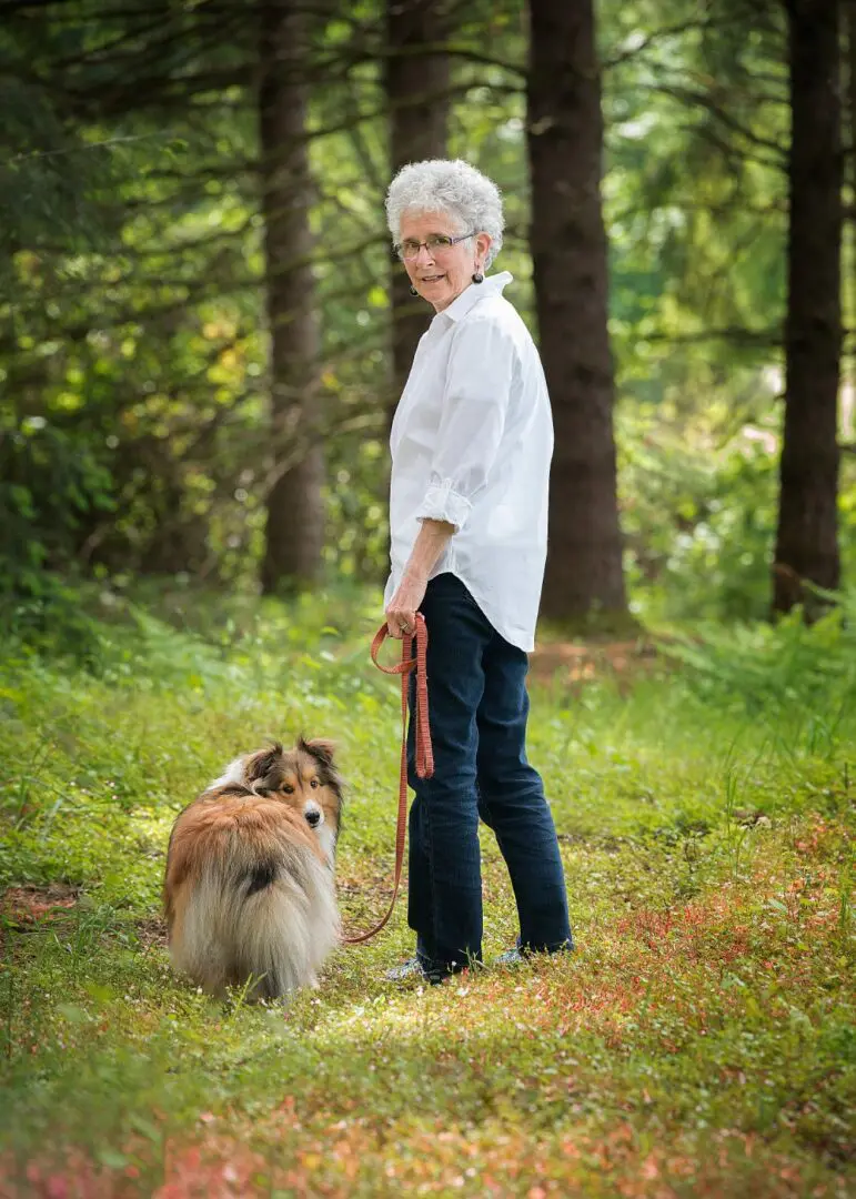 Outdoor Portrait of Woman With her Dog